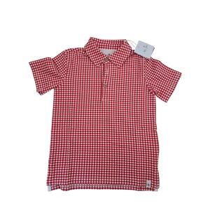 Love & Grow Clothing Co Boy's Red Gingham Polo Shirt
